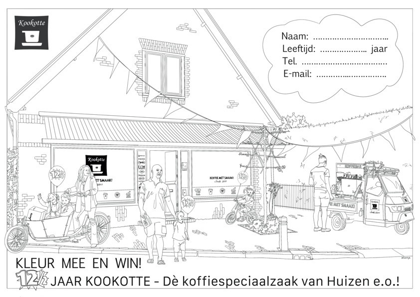 Kookotte koffie kleurplaat